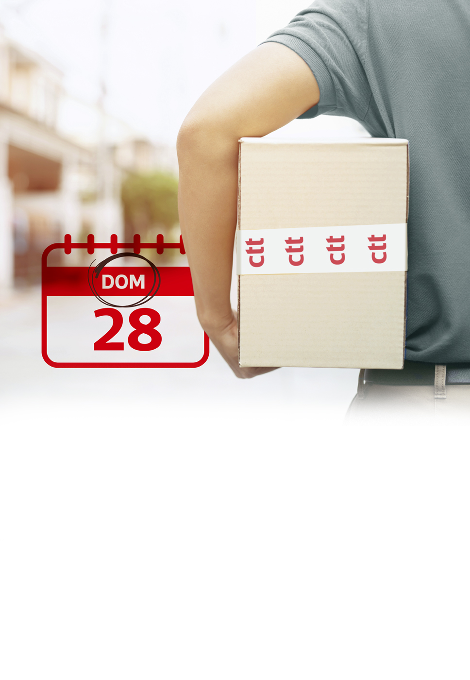 Senhor a ir depositar a sua encomenda num domingo, dia 28.