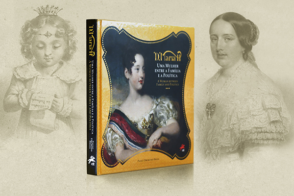 Livro com capa amarela e retrato de mulher histórica, intitulado 