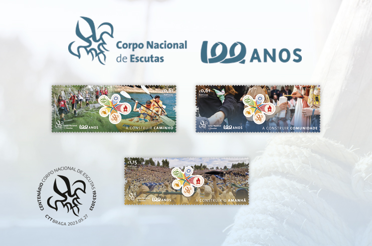 Selos do Centenário do Corpo Nacional de Escutas.