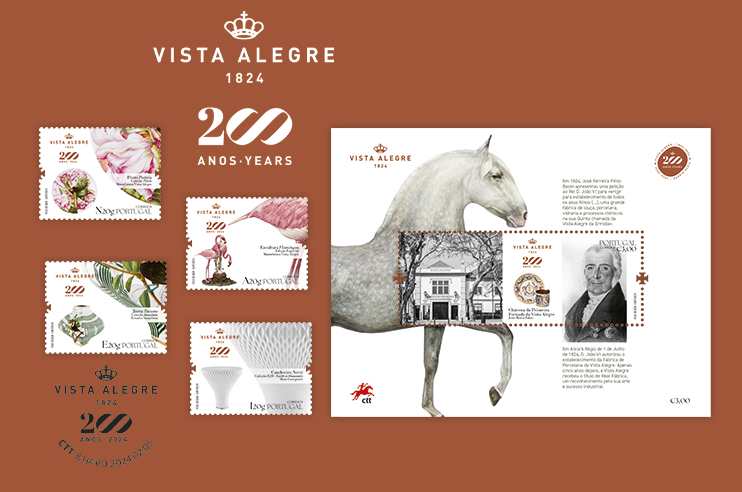 Imagem de selos 200 Anos da Vista Alegre
