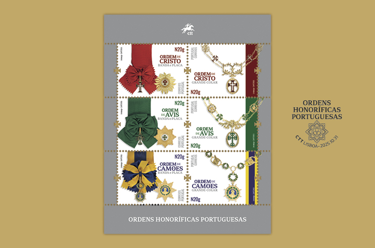 3 selos das ordens honoríficas portuguesas- Ordem de Avis, Ordem  de Cristo e Ordem de Camões
