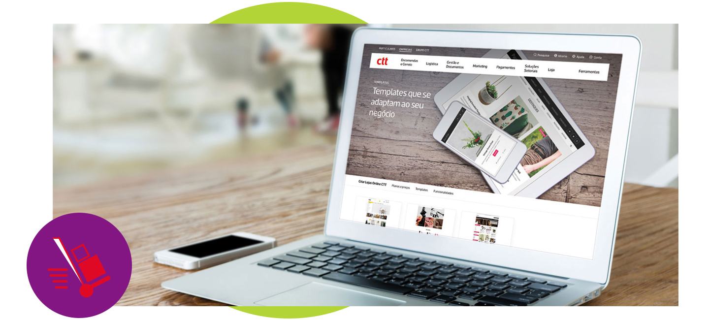 Computador com site dos CTT