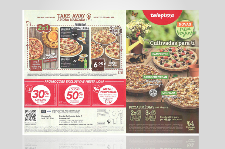 folheto de angariação telepizza