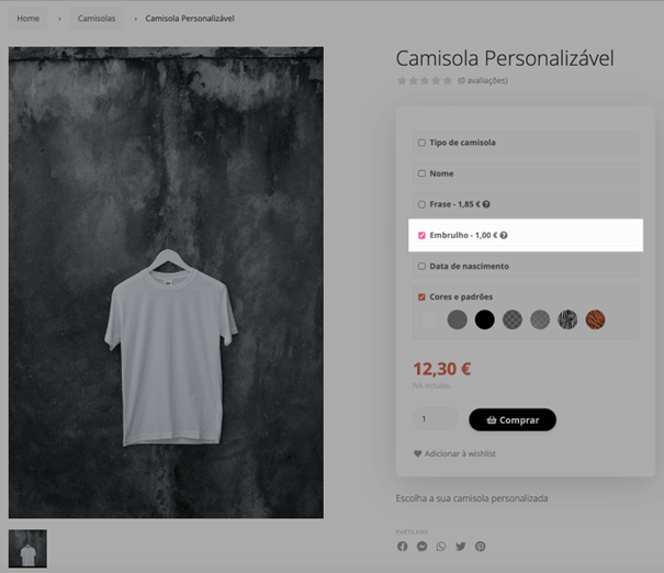 Op&ccedil;&otilde;es extra de produto fig8