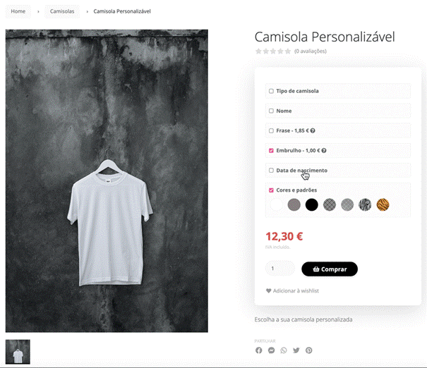 Op&ccedil;&otilde;es extra de produto fig9