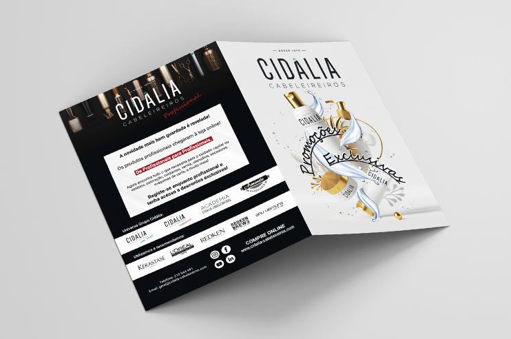 Publicidade de divulgação de lojas Cidália Cabeleireiros